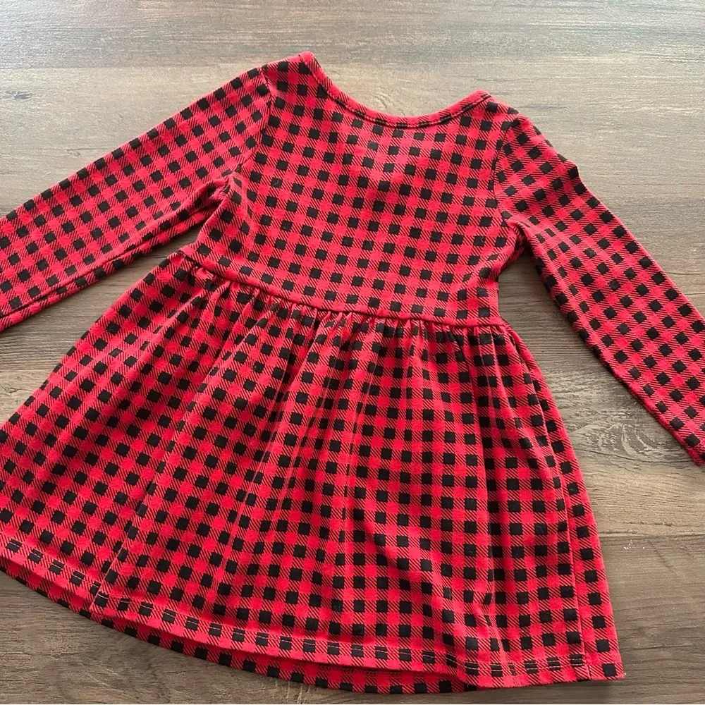 Cat & Jack Toddler Dress | Red and Black Check | Girls Size 18 M - Picture 4 of 4